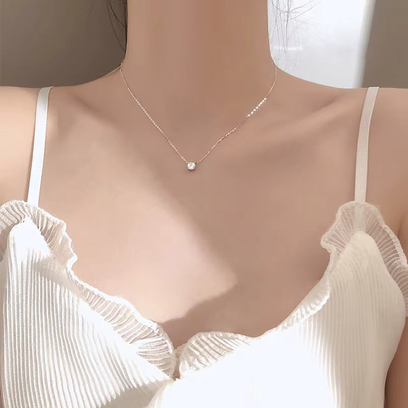 Collana Oro 14k su Argento 925 con Zircone